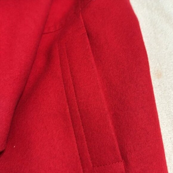 Harve Bernard Red Wool Blend Pea Coat Sz10P Career Old Money Preppy - Picture 8 of 13